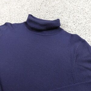 Pendleton Sweater Womens PL Blue Merino Wool Knit Pullover Turtleneck Cozy Soft